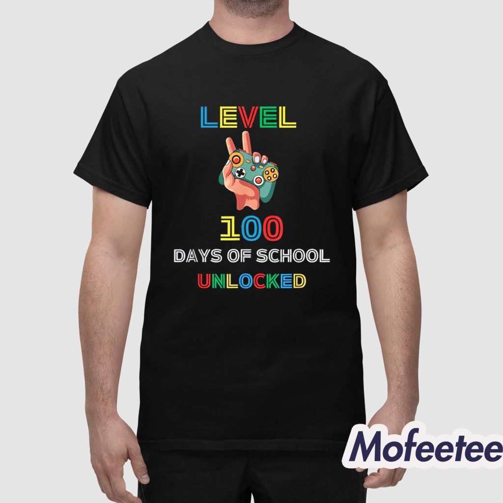 Level 100 Days Of School Unlocked Shirt 1