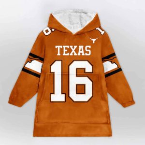 Longhorns Manning 16 Football Blanket Hoodie 2