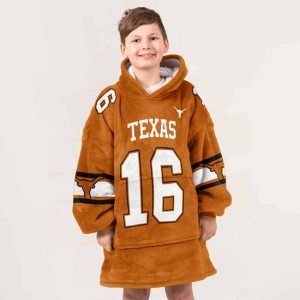 Longhorns Manning 16 Football Blanket Hoodie 3