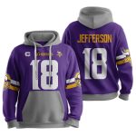 Vikings Jefferson 18 Football Hoodie