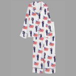 Women's Trump America 2024 Long Sleeve Satin Pajama Set