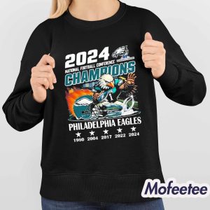 Eagles National Football Conference Champions 1980 2004 2017 2022 2024 Helmet Mascot Shirt 4