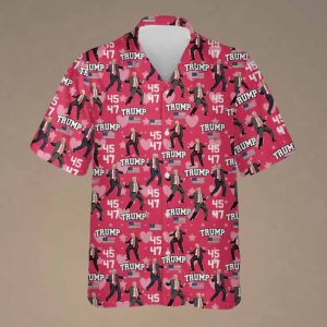 Trump 45 47 Dancing Valentine's Day Hawaiian Shirt1
