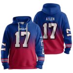 Allen 17 Bills Football Gradient Hoodie