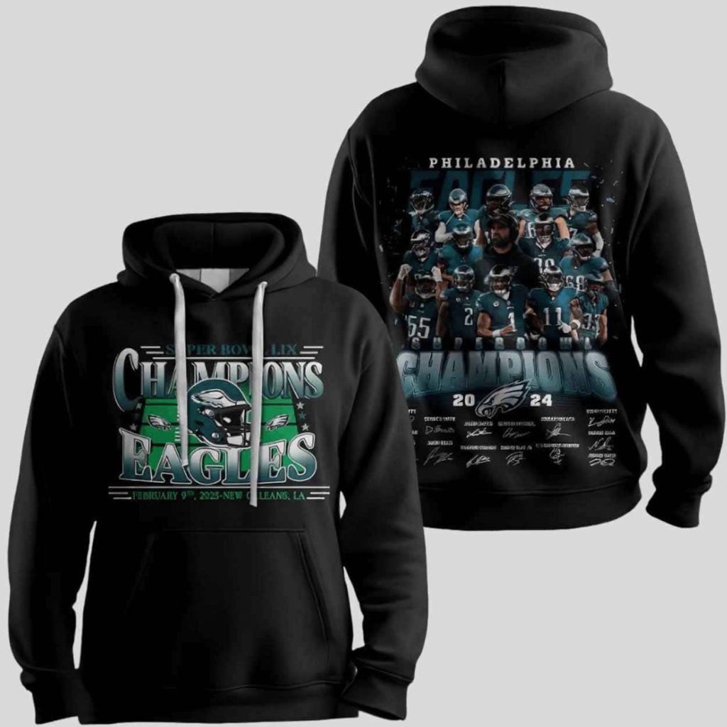 Eagles Football Super Bowl LIX 2025 Champions Unisex Hoodie 1 Eagles Football Super Bowl LIX 2025 Champions Unisex Hoodie 1