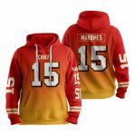 Mahomes 15 Chiefs Football Gradient Hoodie