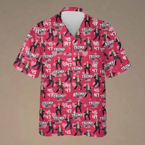 Trump 45 47 Dancing Valentine’s Day Hawaiian Shirt