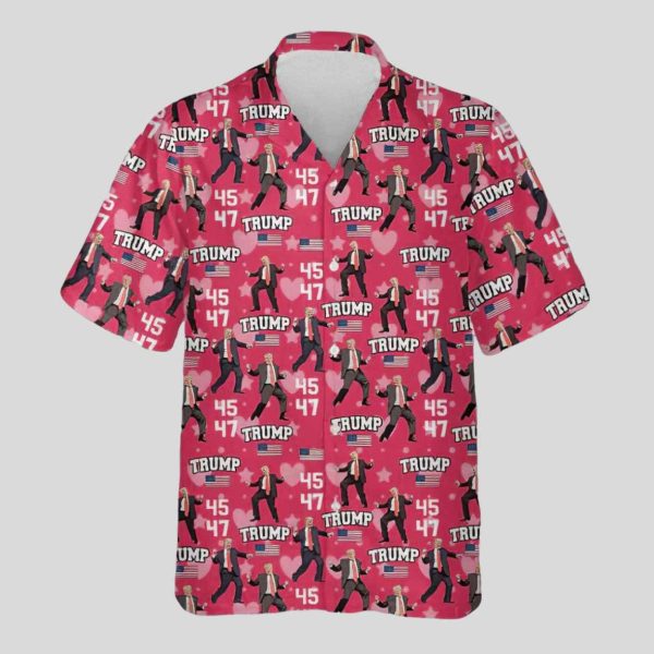 Trump 45 47 Dancing Valentine’s Day Hawaiian Shirt