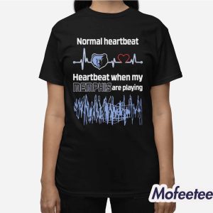 Normal Heartbeat Heartbeat When My Memphis Grizzlies Are Playing Shirt 3
