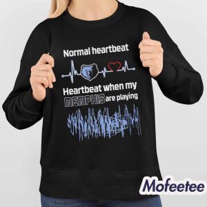 Normal Heartbeat Heartbeat When My Memphis Grizzlies Are Playing Shirt 4