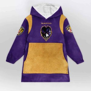Ravens Purple Rising Football Blanket Hoodie 1 Ravens Purple Rising Football Blanket Hoodie1