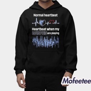 Normal Heartbeat Heartbeat When My Memphis Grizzlies Are Playing Shirt 2