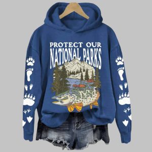 Women's Protect Our National Parks Printed Hoodie 1 Womens Protect Our National Parks Printed Hoodie 2