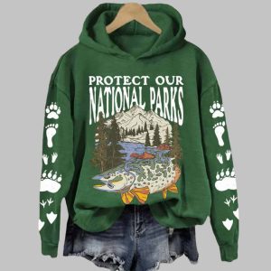 Women's Protect Our National Parks Printed Hoodie 2 Womens Protect Our National Parks Printed Hoodie 3