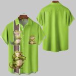 Crocodile Chest Pocket Bowling Hawaiian Shirt