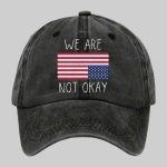 Retro We Are Not Ok Print Baseball Hat