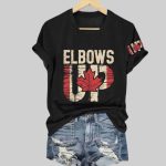 Women’s Retro Canada Elbows Up Print Shirt
