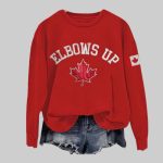 Women’s Retro Canada Elbows Up Print Sweatshirt