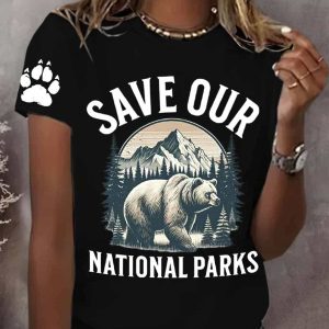 Womens Protect Our National Parks Print Shirt 1