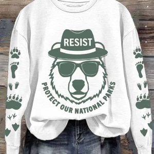 Womens Protect Our National Parks Printed Sweatshirt 1