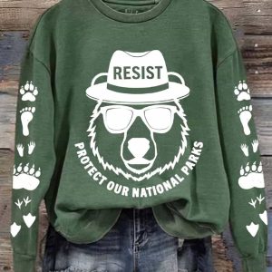 Women's Protect Our National Parks Printed Sweatshirt 1 Womens Protect Our National Parks Printed Sweatshirt 2