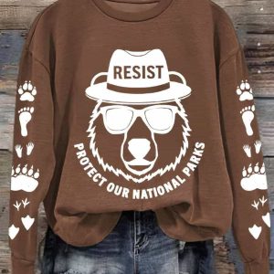 Women's Protect Our National Parks Printed Sweatshirt 2 Womens Protect Our National Parks Printed Sweatshirt 3