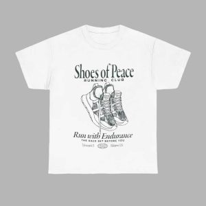 Shoes Of Peace Running Club Run With Endurance The Race Set Before You Shirt 1