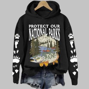 Womens Protect Our National Parks Printed Hoodie 1