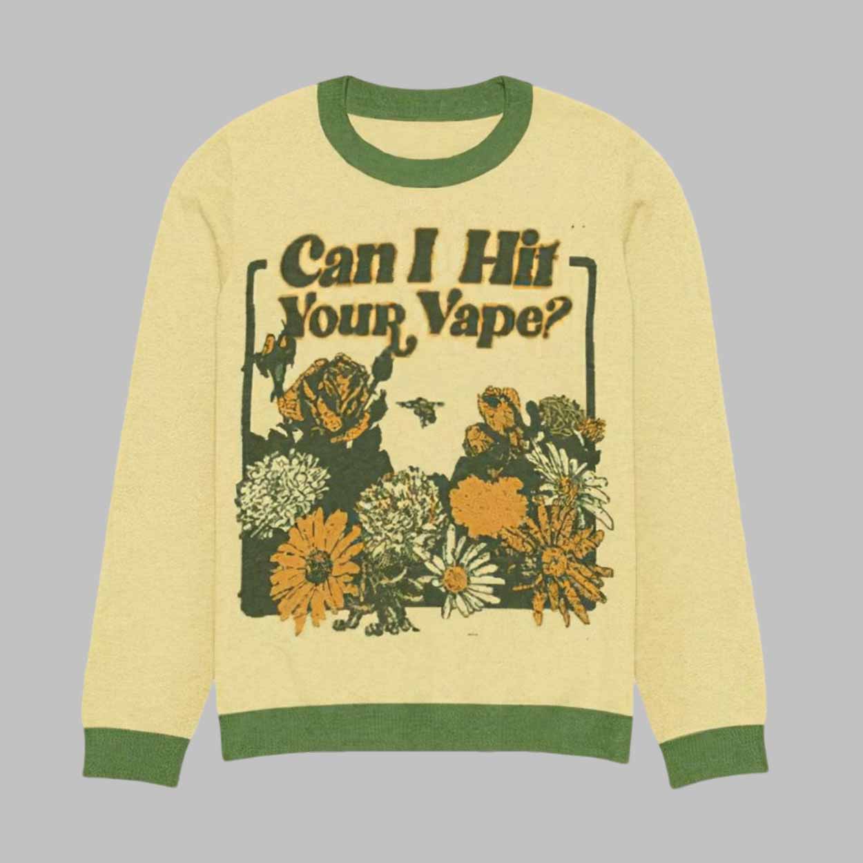 Can I Hit Your Vape Knitted Ugly Sweater Mofeetee