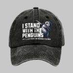 I Stand With The Penguins Justice For Heard And Mcdonald Islands Print Baseball Hat
