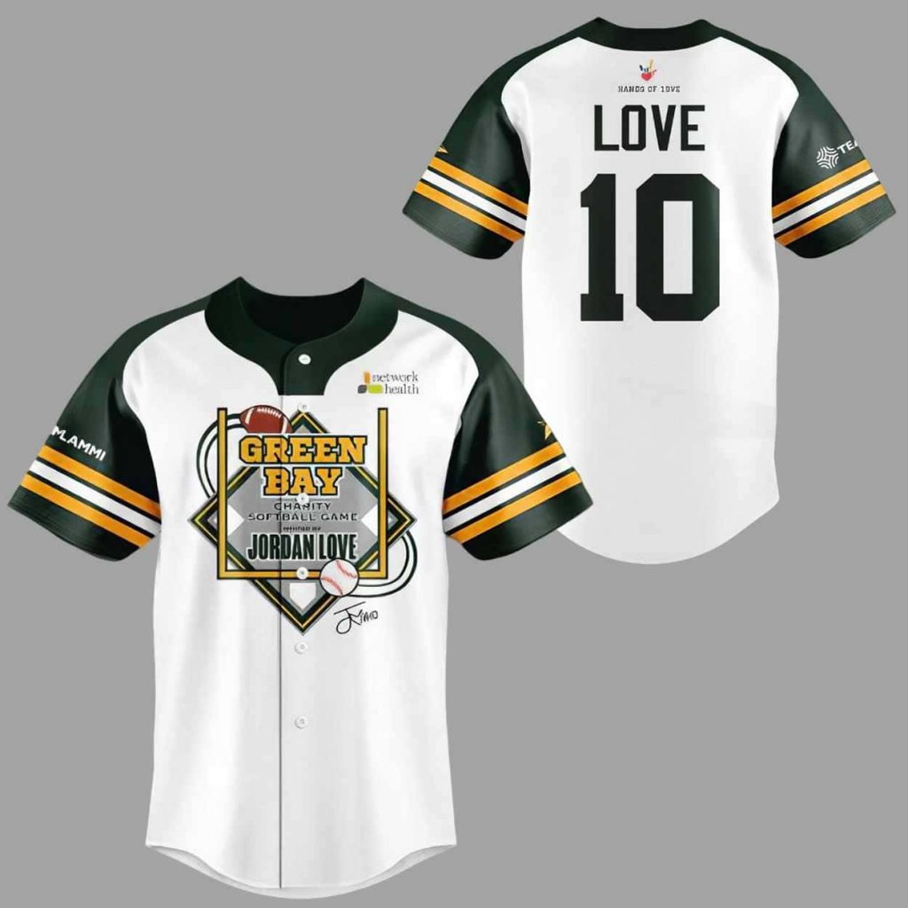 Packers Charity Softball x Jordan Love 2025 Baseball Jersey 1 Packers Charity Softball x Jordan Love 2025 Baseball Jersey 1