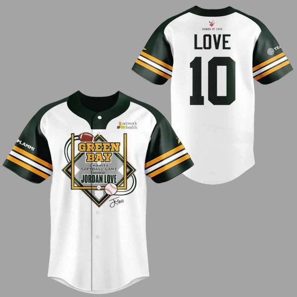 Packers Charity Softball x Jordan Love 2025 Baseball Jersey