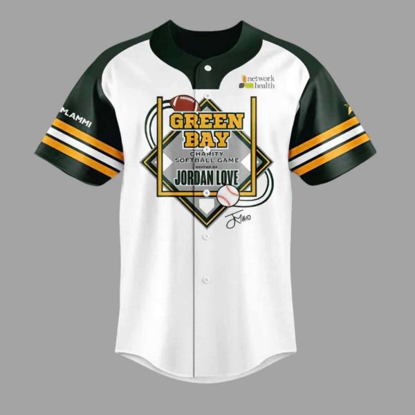 Packers Charity Softball x Jordan Love 2025 Baseball Jersey
