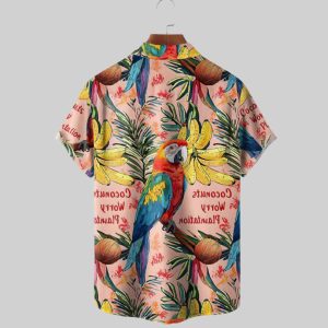 Parrot Cononuts Worry Plaintation Hawaiian Shirt 3