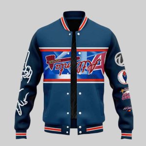Braves Peace Up A Town Down Baseball Jacket 2