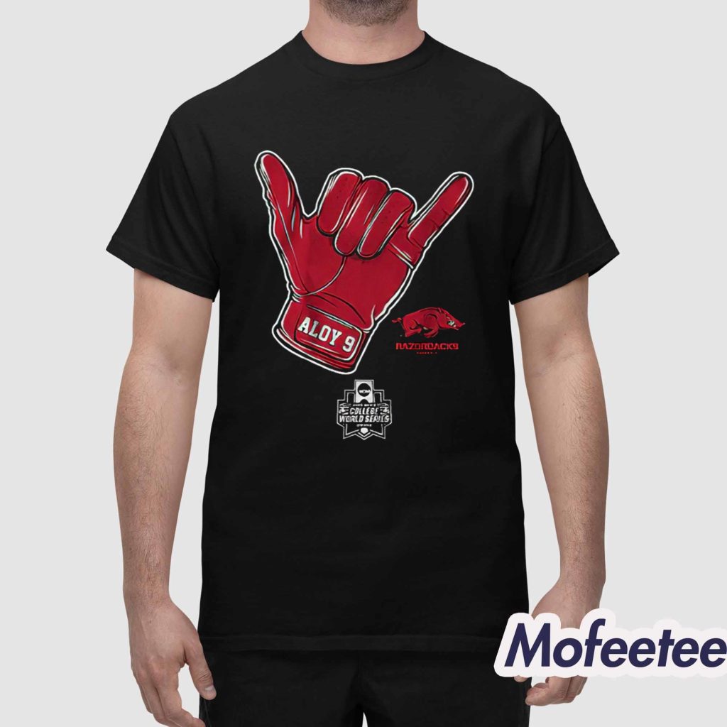 Arkansas Baseball Wehiwa Aloy CWS Shaka Regular Price Shirt 1 Arkansas Baseball Wehiwa Aloy CWS Shaka Regular Price Shirt 1