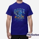 Duke Blue Devils Retro Basketball Flame Mascot Shirt