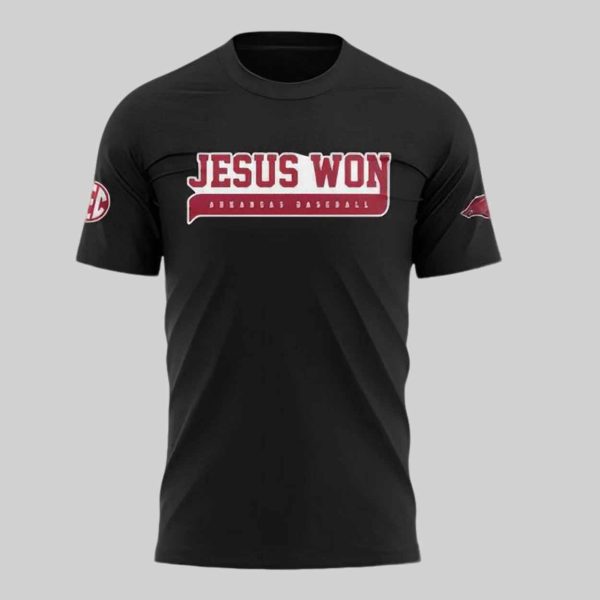 FCA Jesus Won Arkansas Baseball Shirt