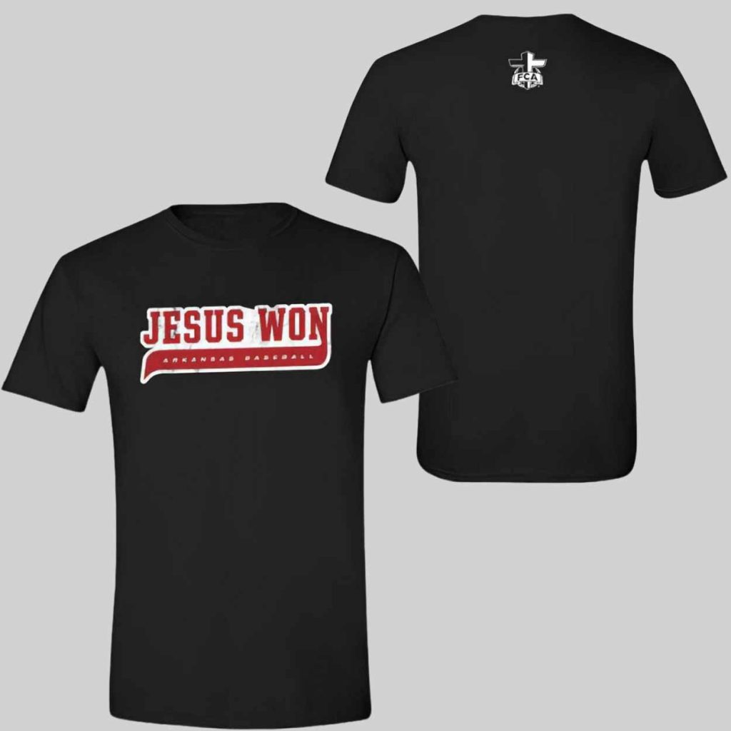 FCA Jesus Won Razorbacks Baseball Shirt FCA Jesus Won Razorbacks Baseball Shirt