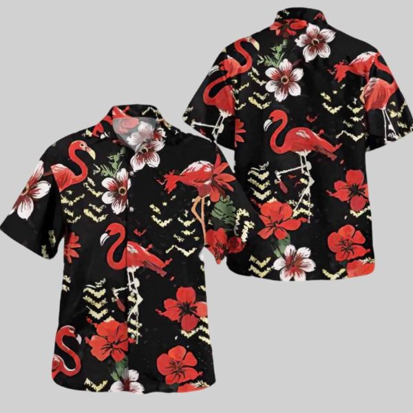 Flamingo Floral Hawaiian Shirt