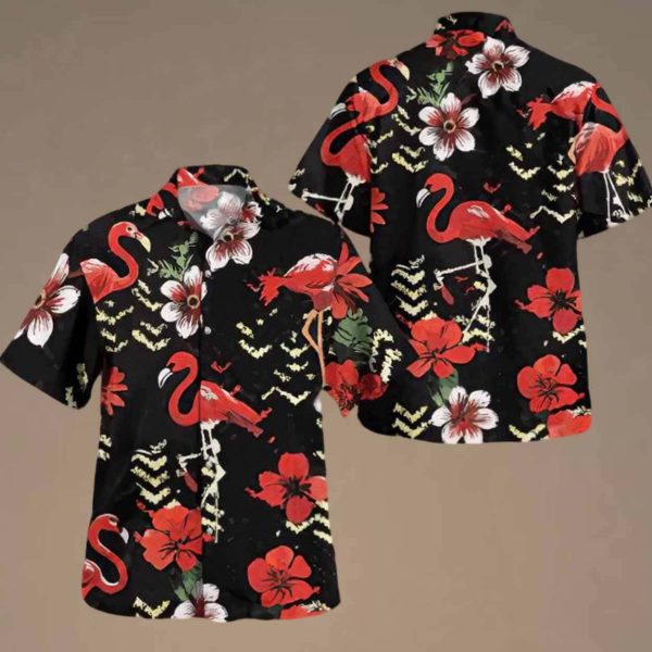 Flamingo Floral Hawaiian Shirt