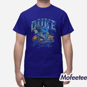 Duke Blue Devils Retro Basketball Flame Mascot Shirt 1
