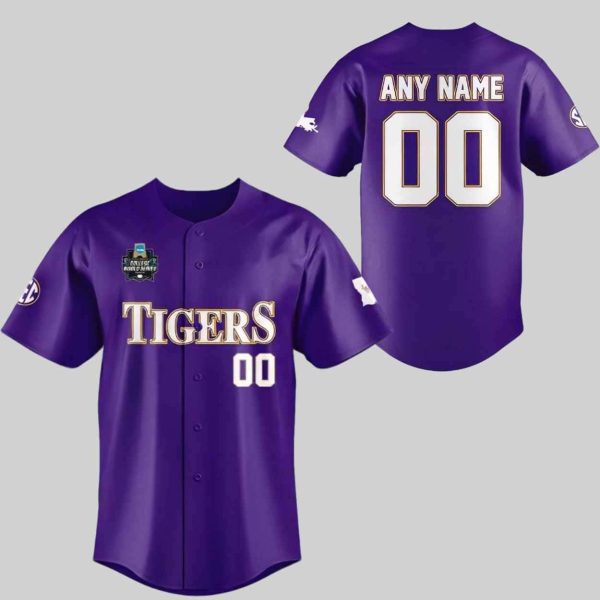 Men’s College World Series 2025 Tigers Baseball Jersey