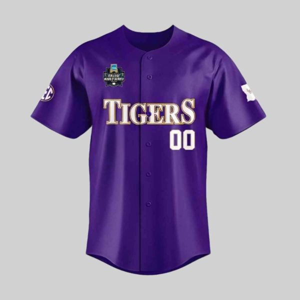Men’s College World Series 2025 Tigers Baseball Jersey