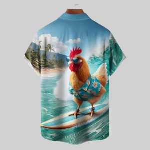 Summer Chicken Surf Beach Hawaiian Shirt 3