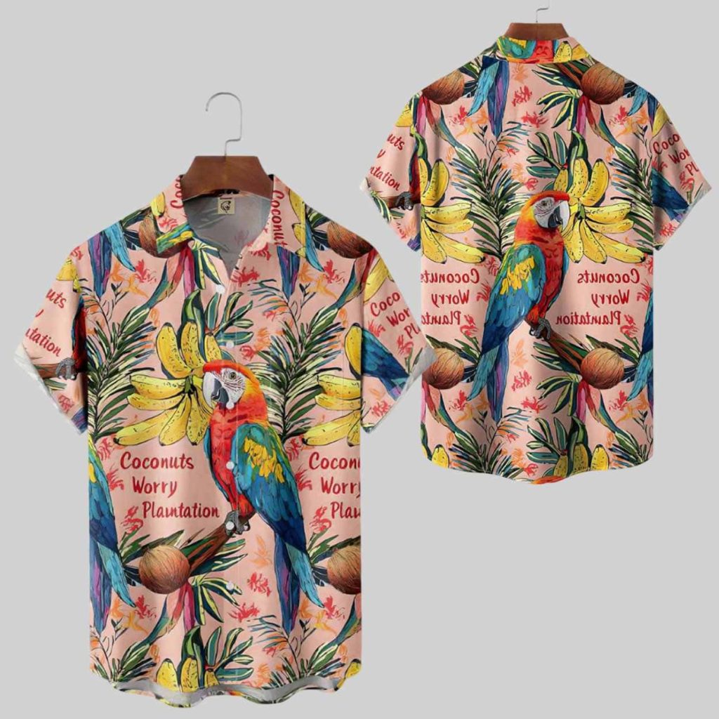 Parrot Cononuts Worry Plaintation Hawaiian Shirt 1 Parrot Cononuts Worry Plaintation Hawaiian Shirt 1