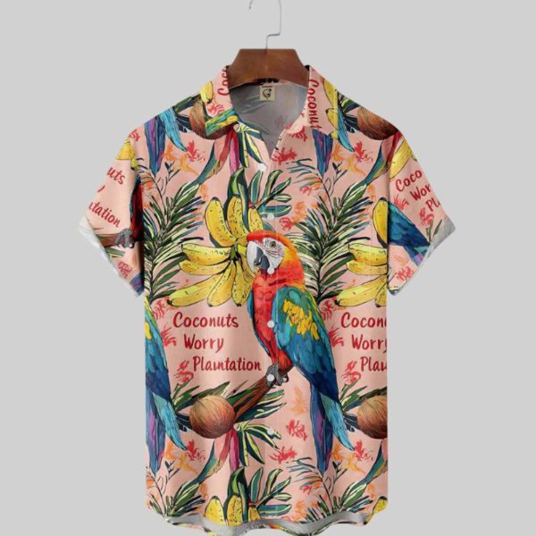 Parrot Coconuts Worry Plantation Hawaiian Shirt