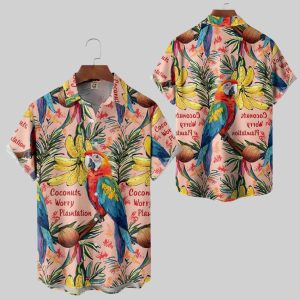 Parrot Cononuts Worry Plaintation Hawaiian Shirt 1