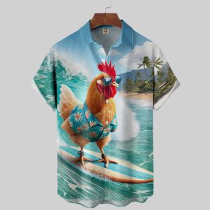 Summer Chicken Surf Beach Hawaiian Shirt 2