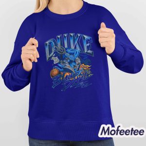 Duke Blue Devils Retro Basketball Flame Mascot Shirt 4